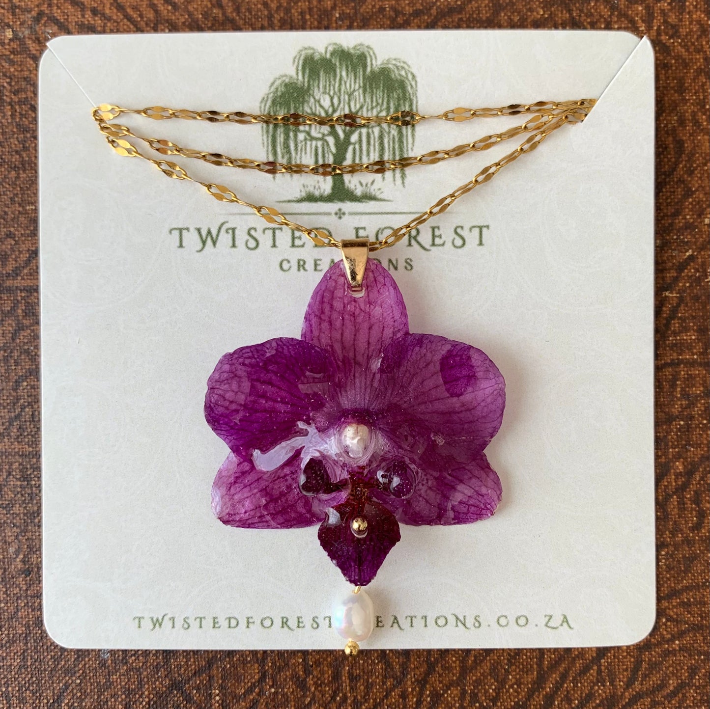 Plum Orchid Necklace
