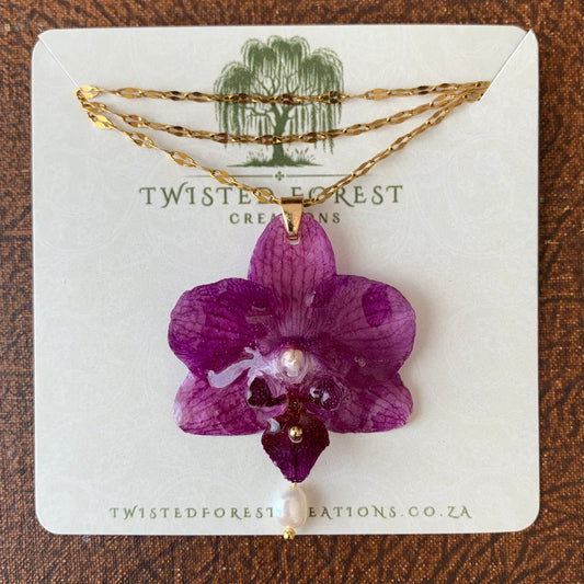 Plum Orchid Necklace