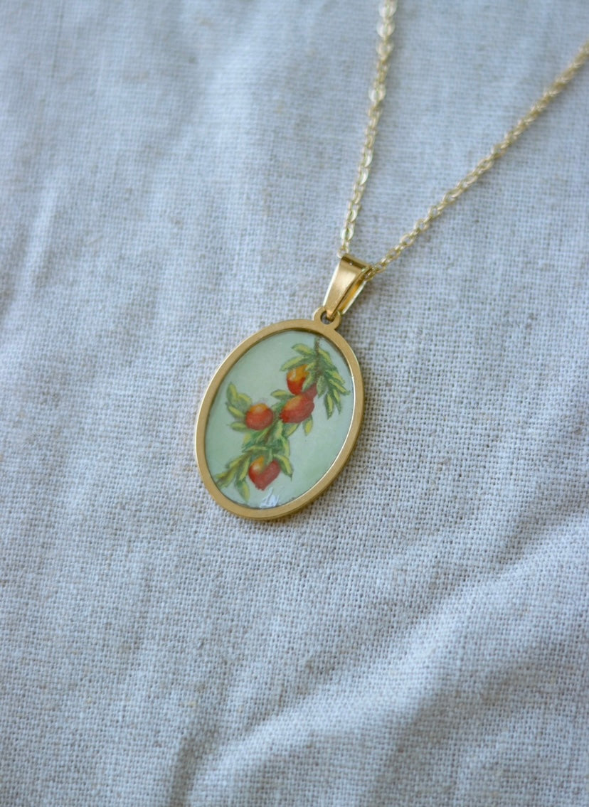 ‘Summer’s Jewel’ Original Mini Painting Necklace