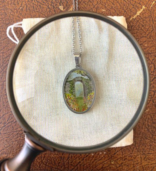 ‘Spring Arch’ Mini Painting Necklace