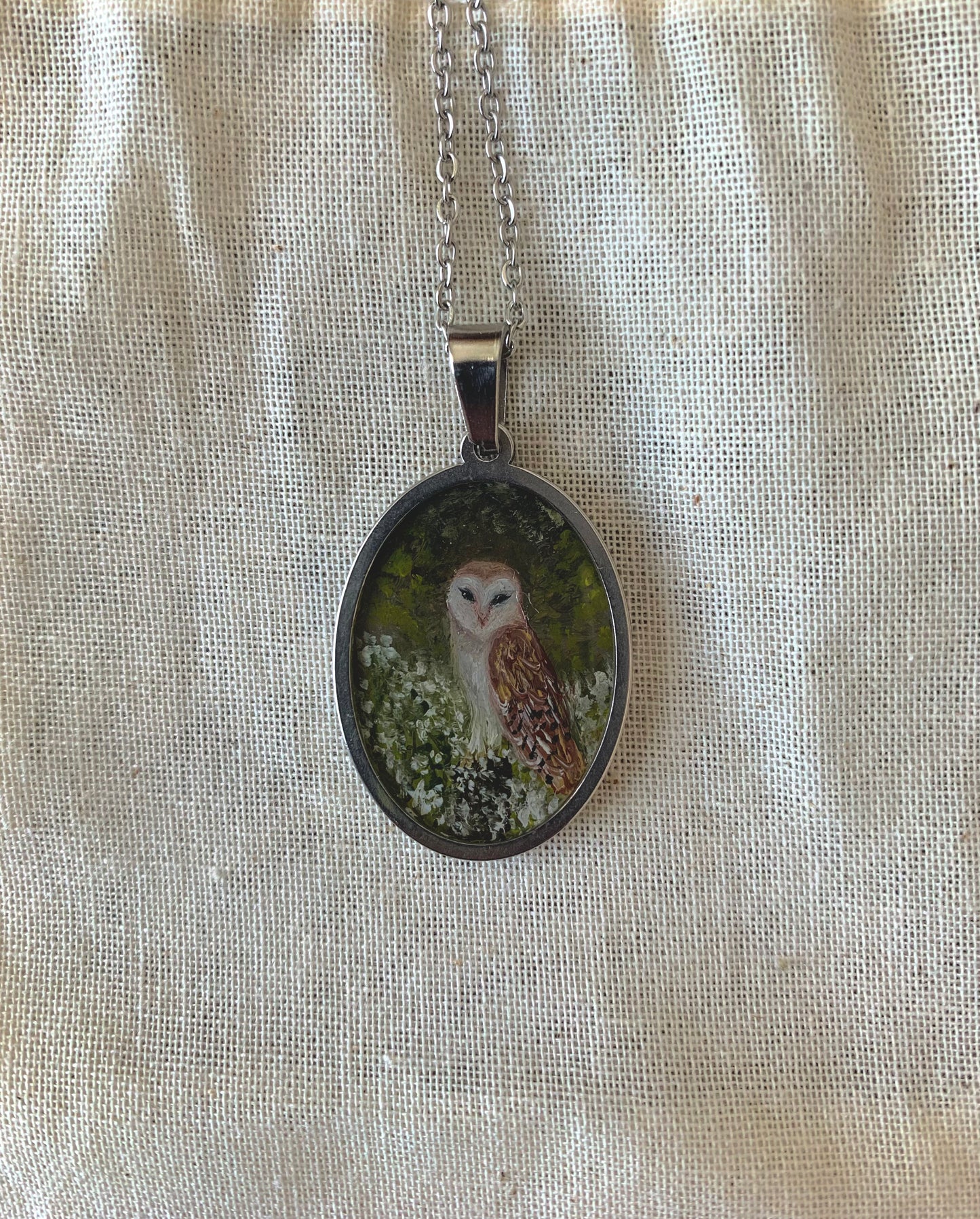 ‘Forest Guardian’ Mini Painting Necklace
