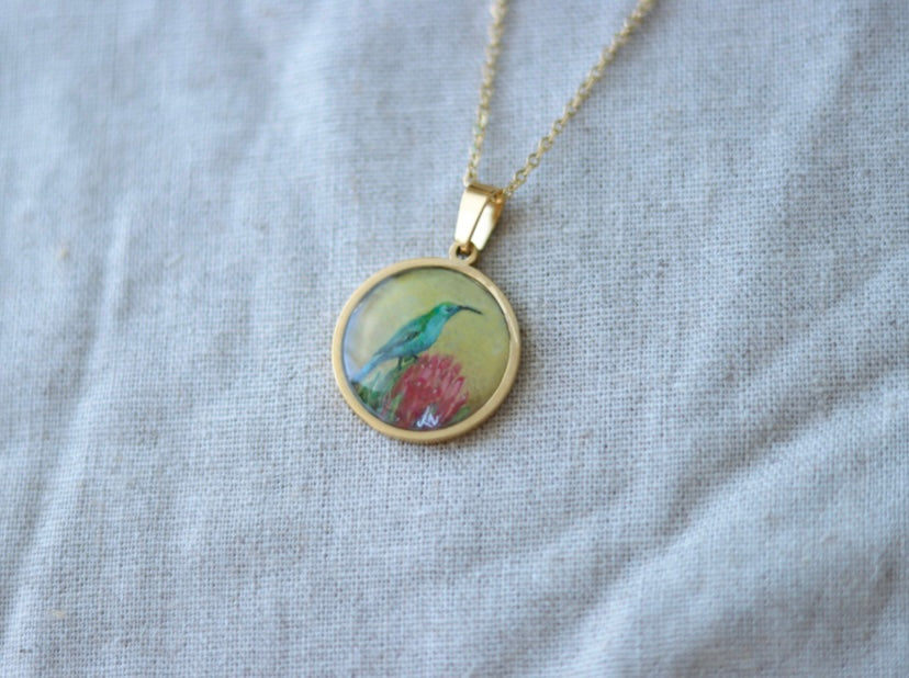 ‘Suikerbekkie’ Original Mini Painting Necklace