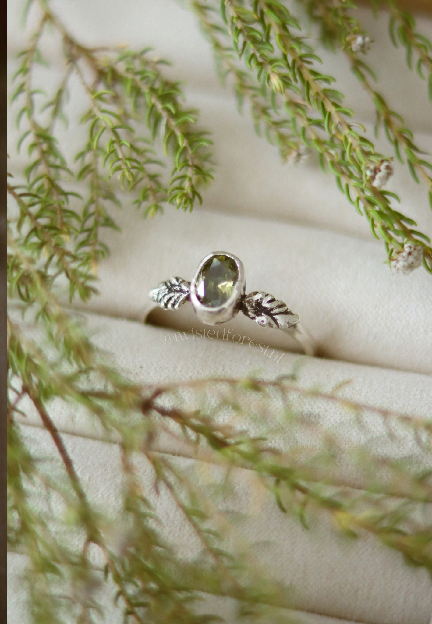 Peridot Oak Leaf Ring