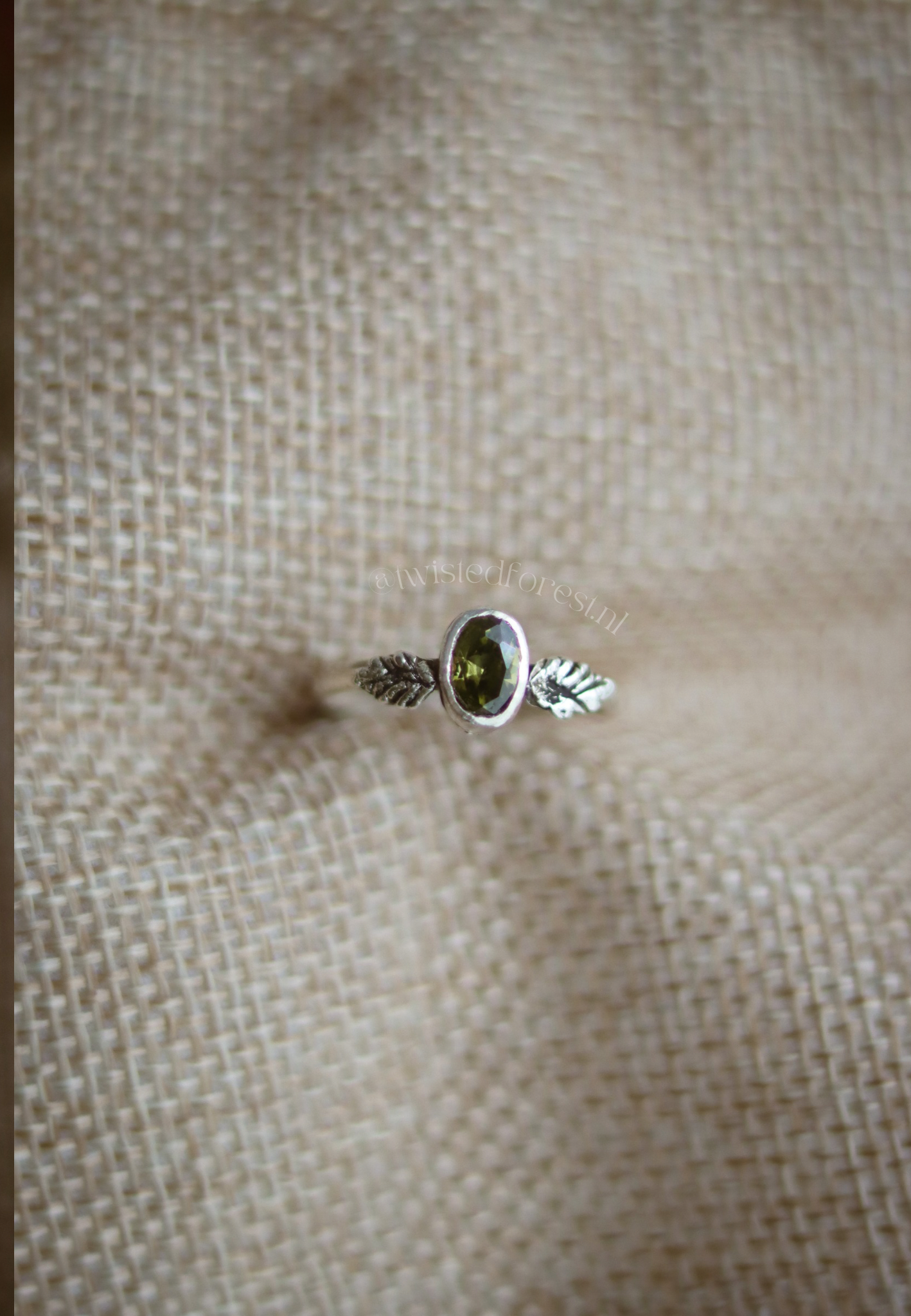 Peridot Oak Leaf Ring