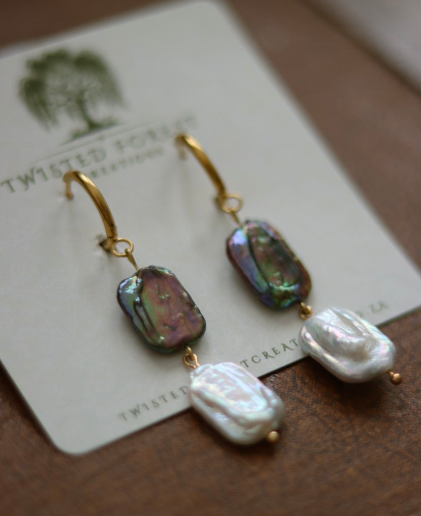 ‘Ellen’ Gold Freshwater Pearl Earrings
