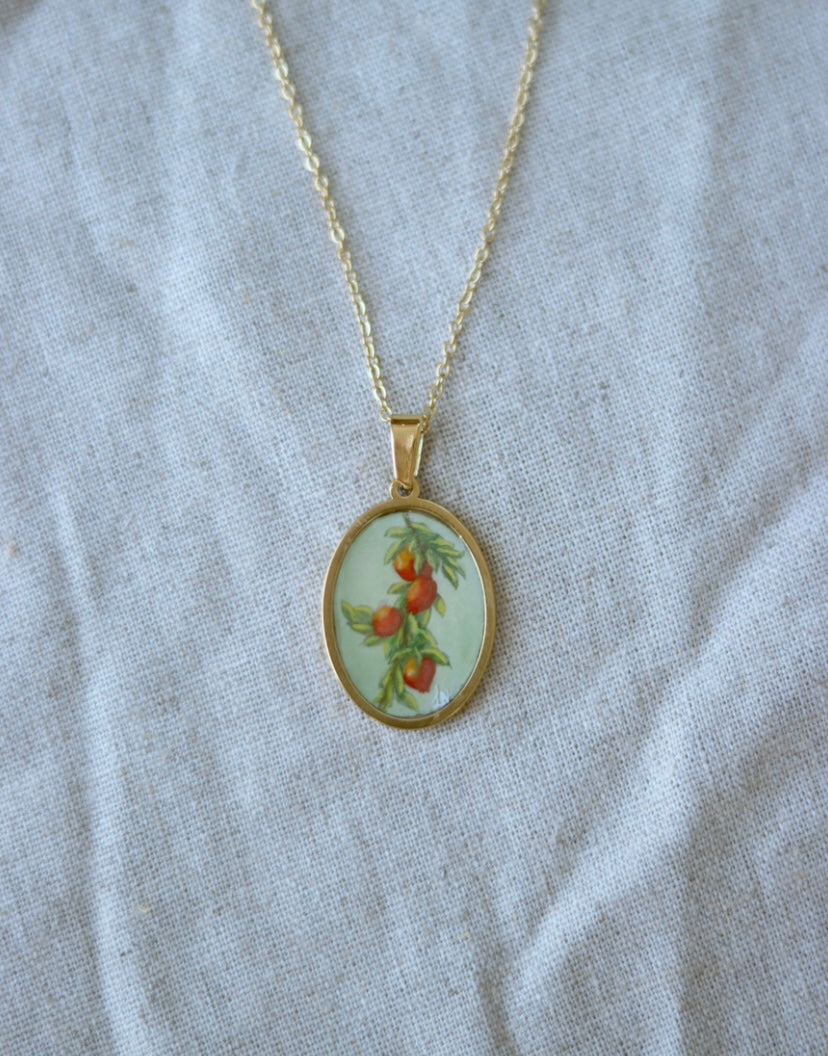 ‘Summer’s Jewel’ Original Mini Painting Necklace