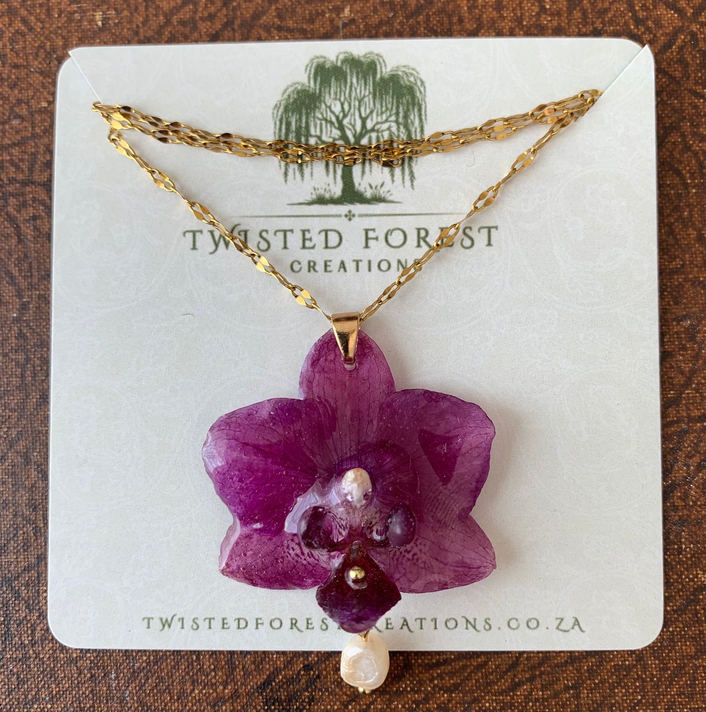 Plum Orchid Necklace