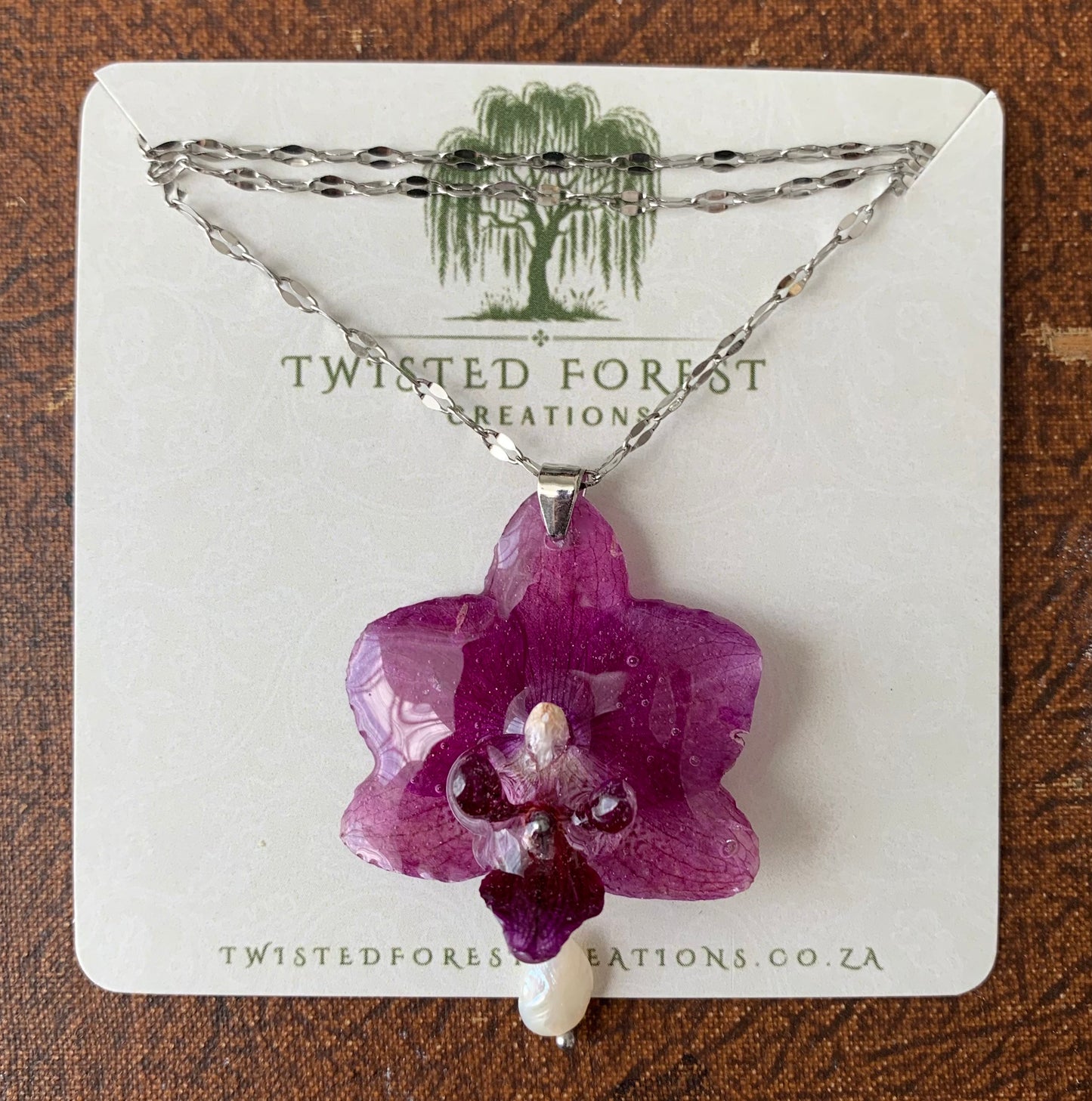 Plum Orchid Necklace