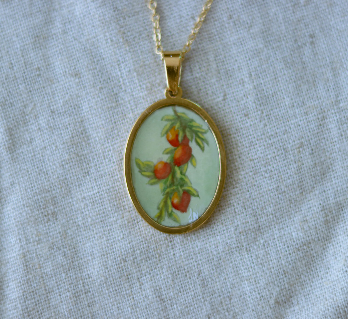 ‘Summer’s Jewel’ Original Mini Painting Necklace