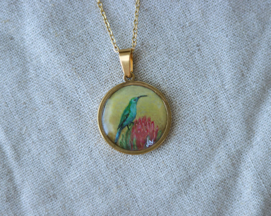 ‘Suikerbekkie’ Original Mini Painting Necklace