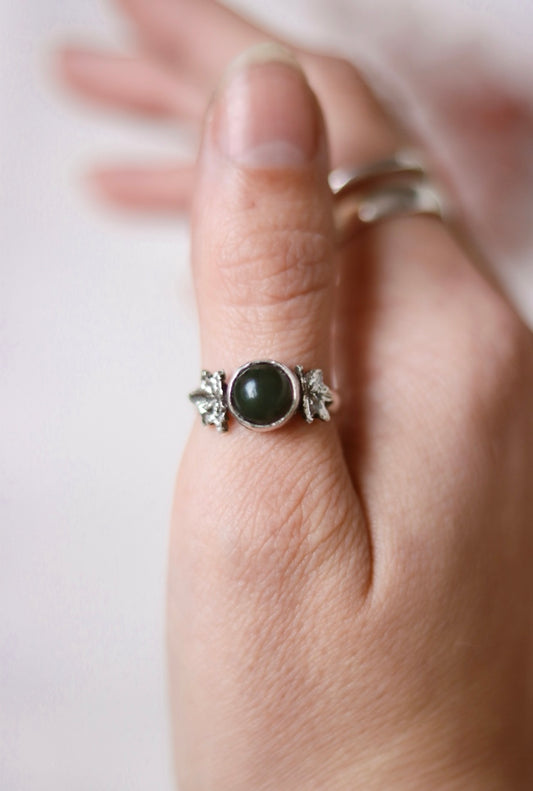 Moss Agate Maple Ring