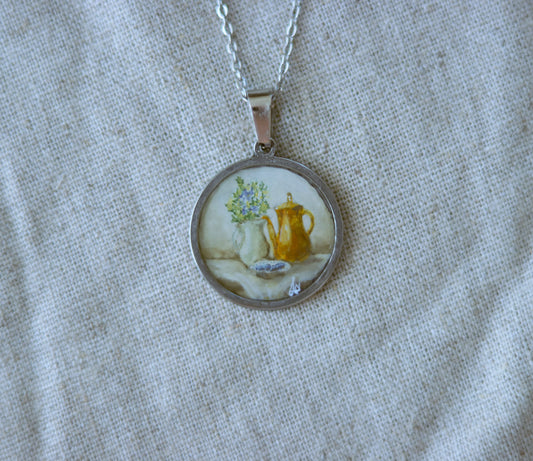 ‘A Moment’s Peace’ Original Mini Painting Necklace