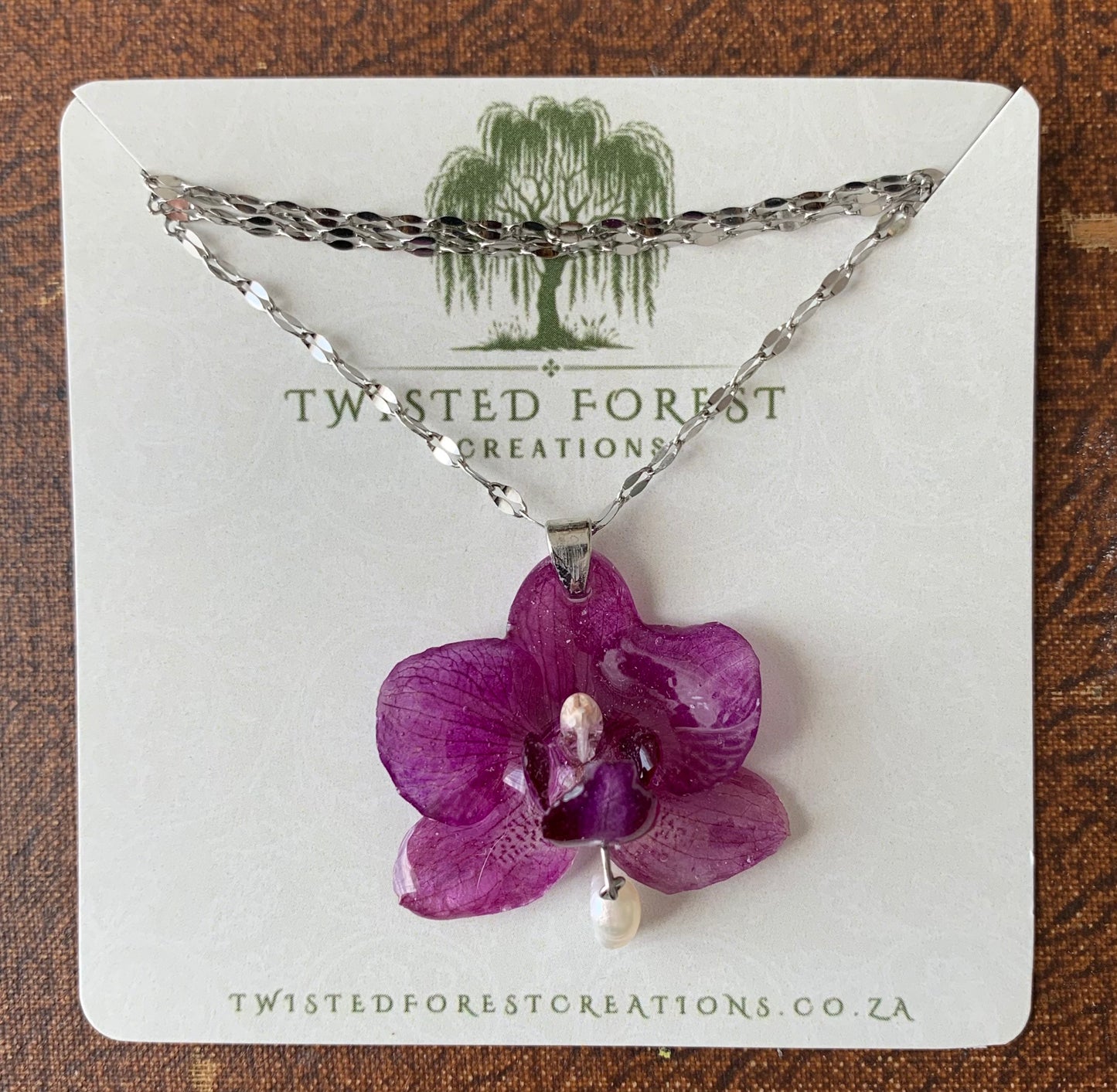 Plum Orchid Necklace