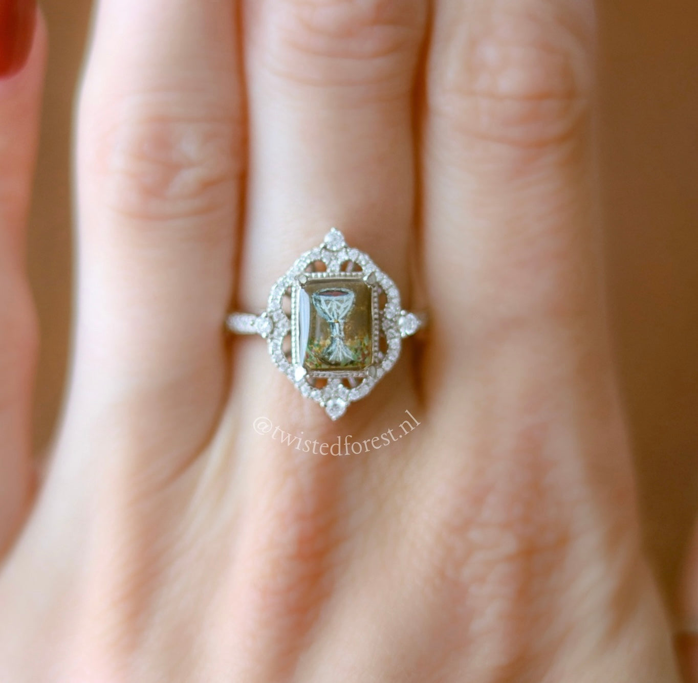 ‘Till The Last Drop’ Mini Painting Sterling Silver Ring