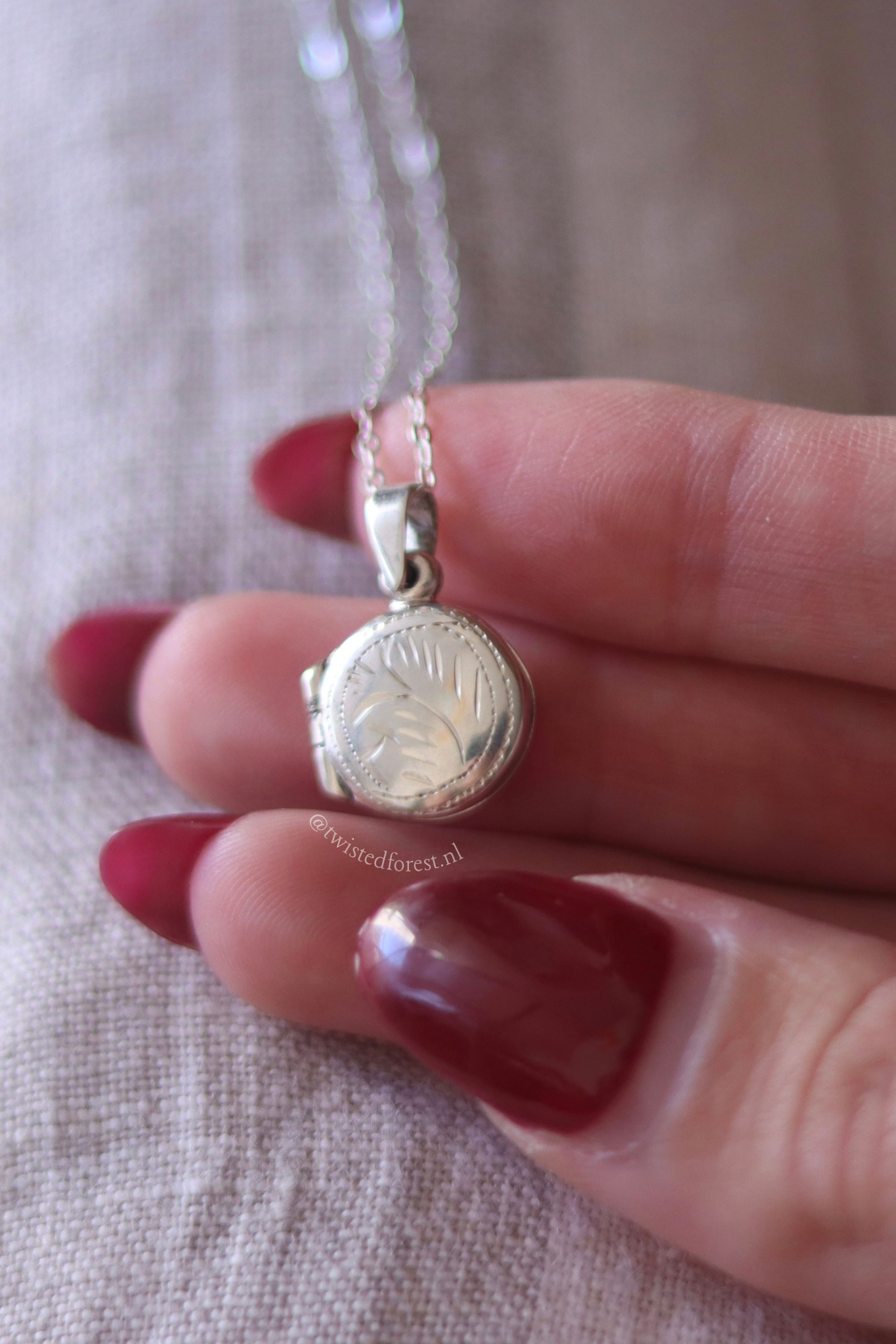 ‘Selene’ Mini Painting Sterling Silver Locket