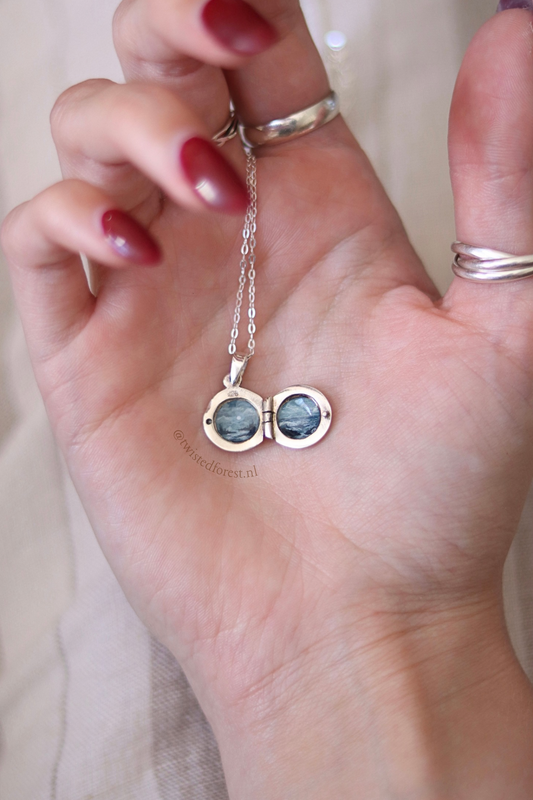 ‘Selene’ Mini Painting Sterling Silver Locket