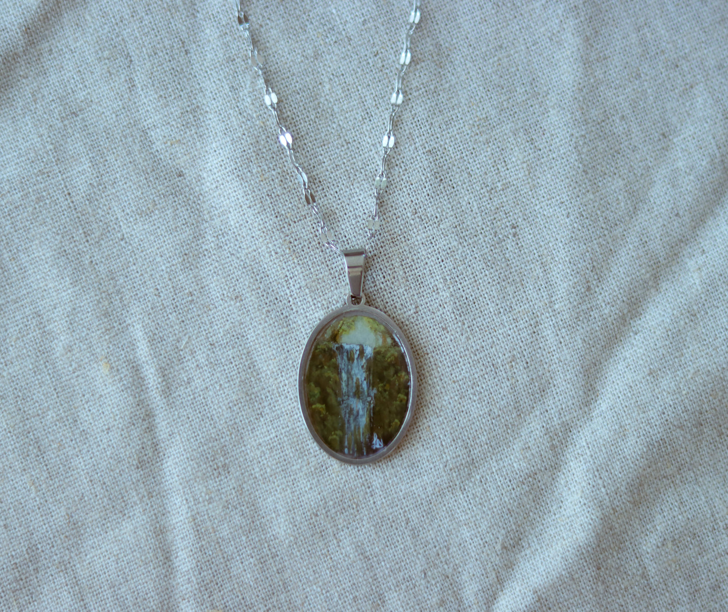 ‘Water’s Song’ Original Mini Painting Necklace