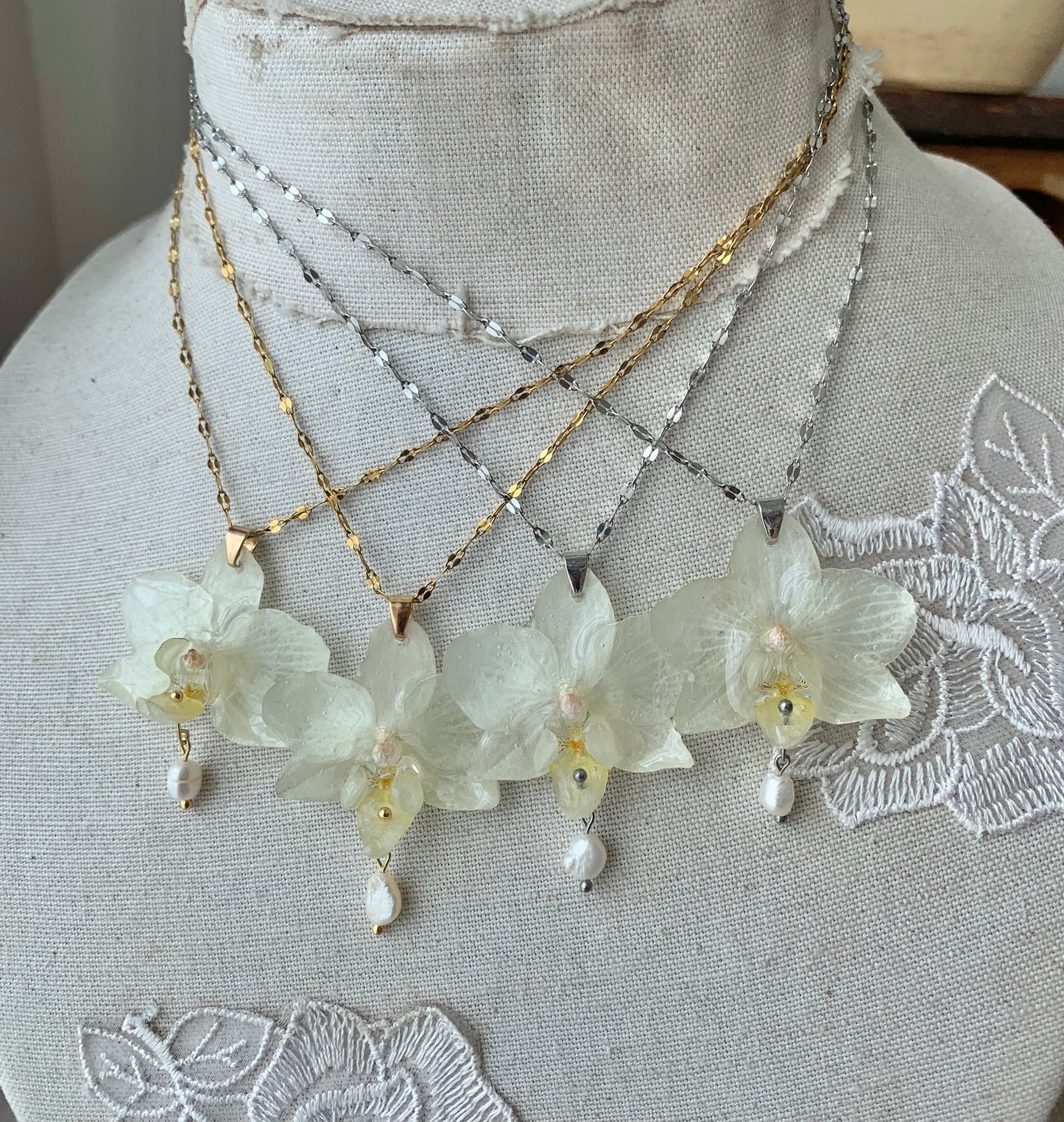Snow Orchid Necklace