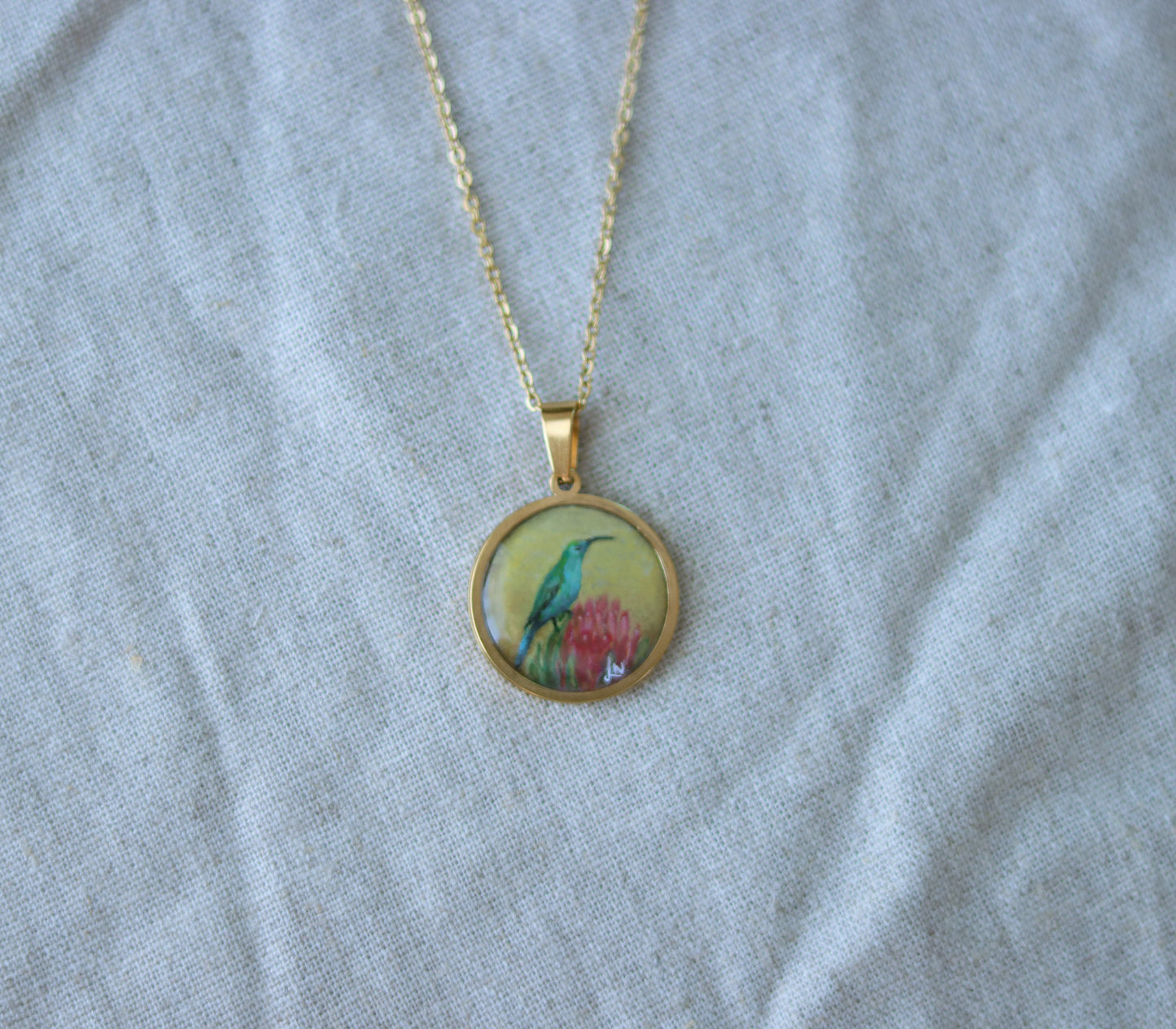 ‘Suikerbekkie’ Original Mini Painting Necklace