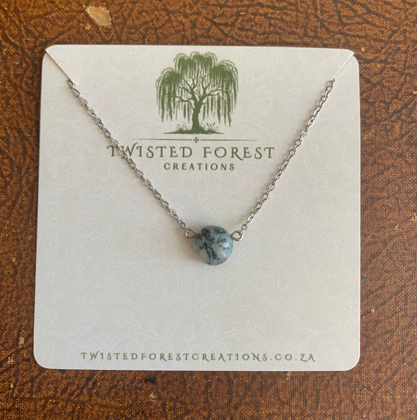 Moss Agate Gemstone Necklace