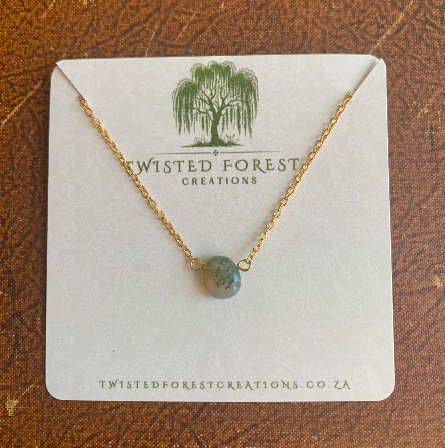 Moss Agate Gemstone Necklace