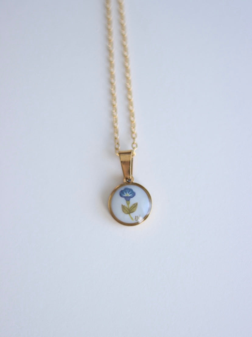 Hand-Painted Birth Month Flower Necklaces