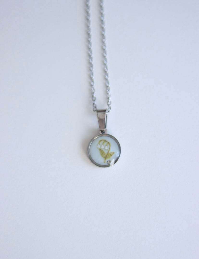 Hand-Painted Birth Month Flower Necklaces