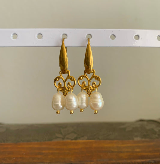 Filigree Pearl Earrings