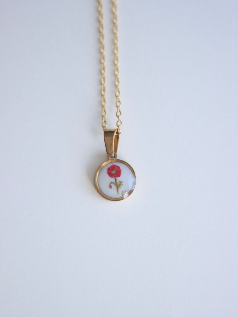 Hand-Painted Birth Month Flower Necklaces