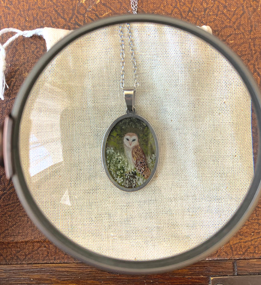 ‘Forest Guardian’ Mini Painting Necklace