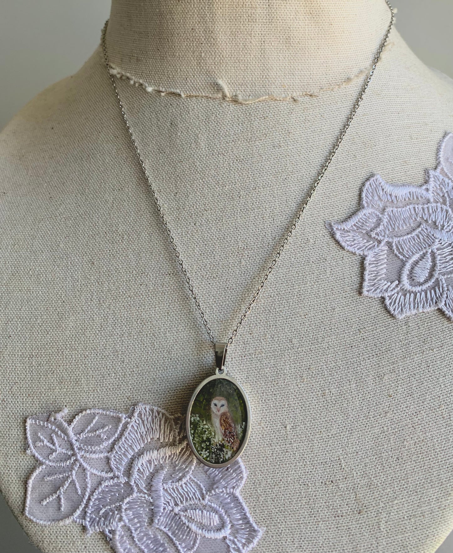 ‘Forest Guardian’ Mini Painting Necklace