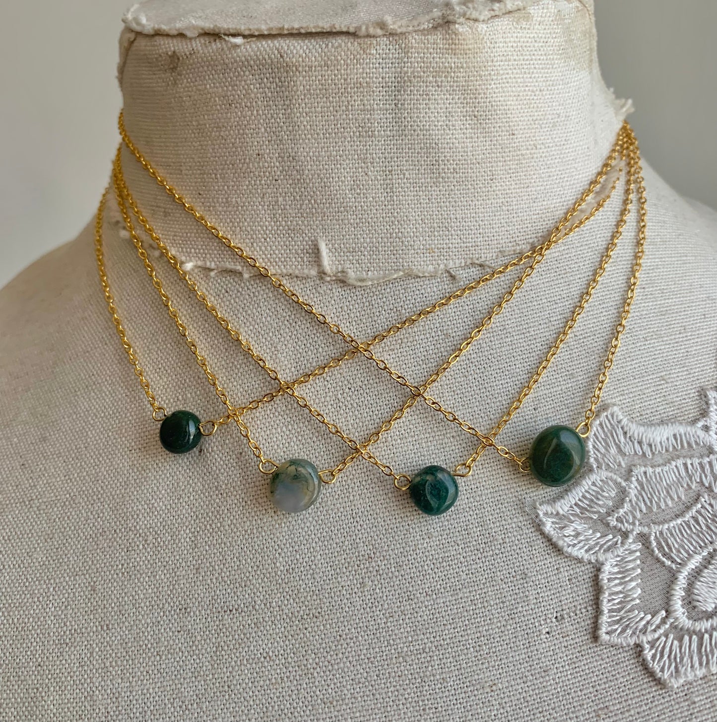 Moss Agate Gemstone Necklace