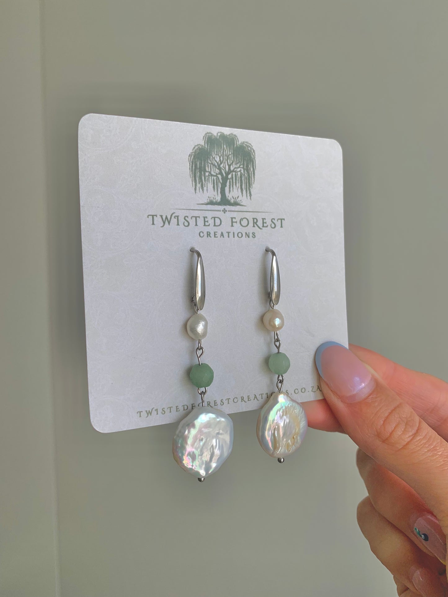 Aventurine & Pearl Earrings