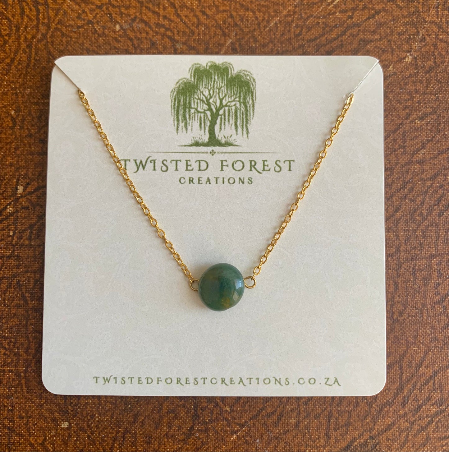 Moss Agate Gemstone Necklace