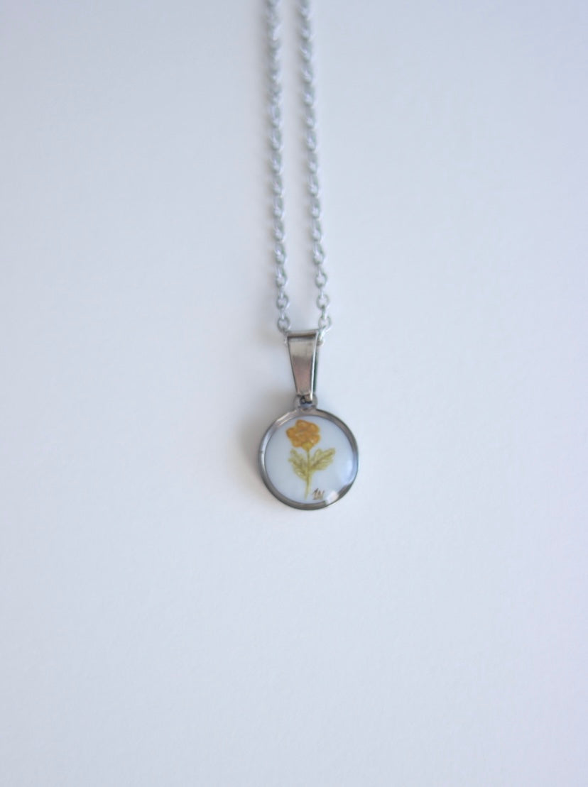 Hand-Painted Birth Month Flower Necklaces
