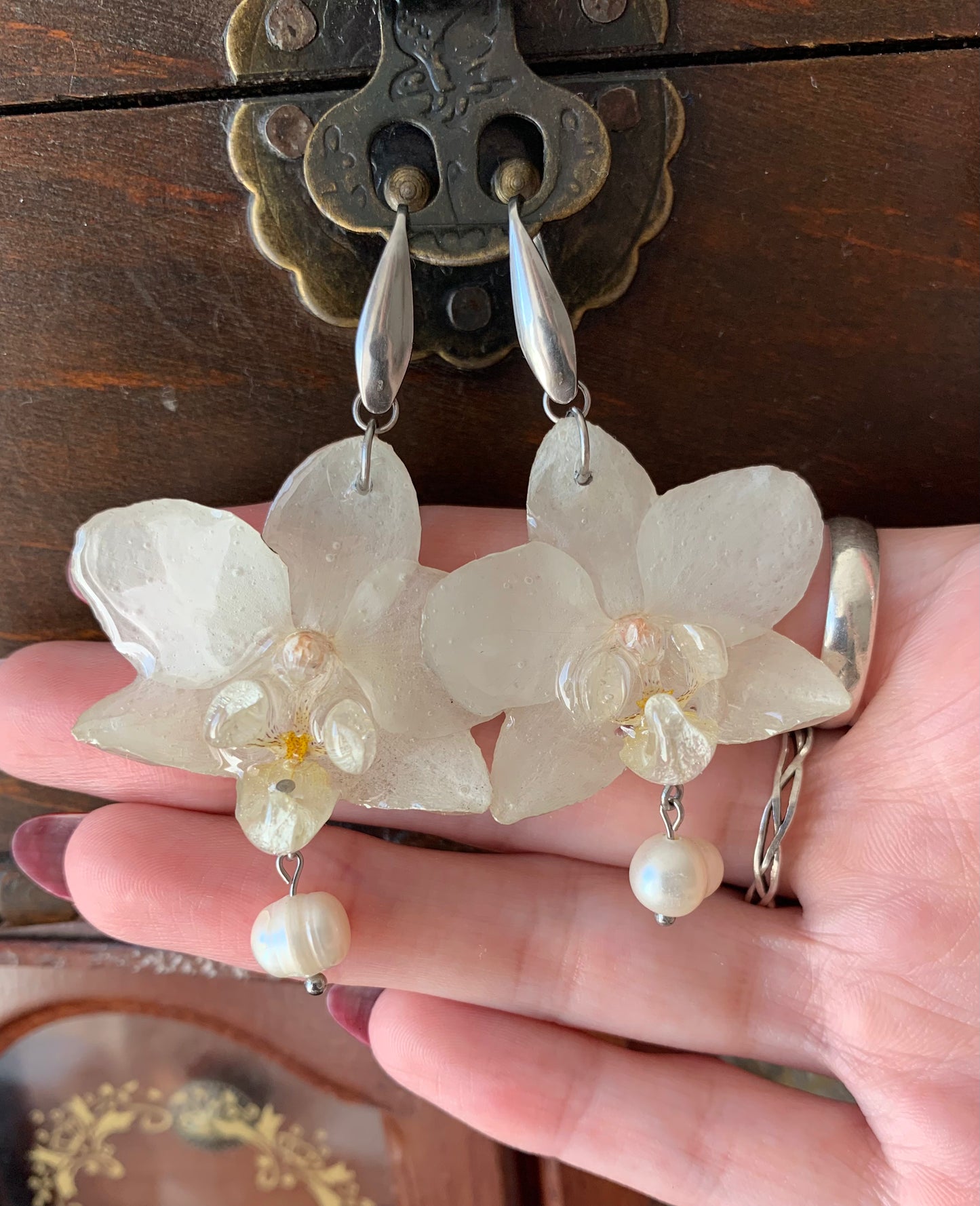 Snow Orchid Earrings