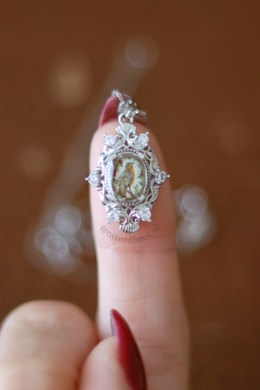 Cape Robin-Chat Mini Painting Necklace