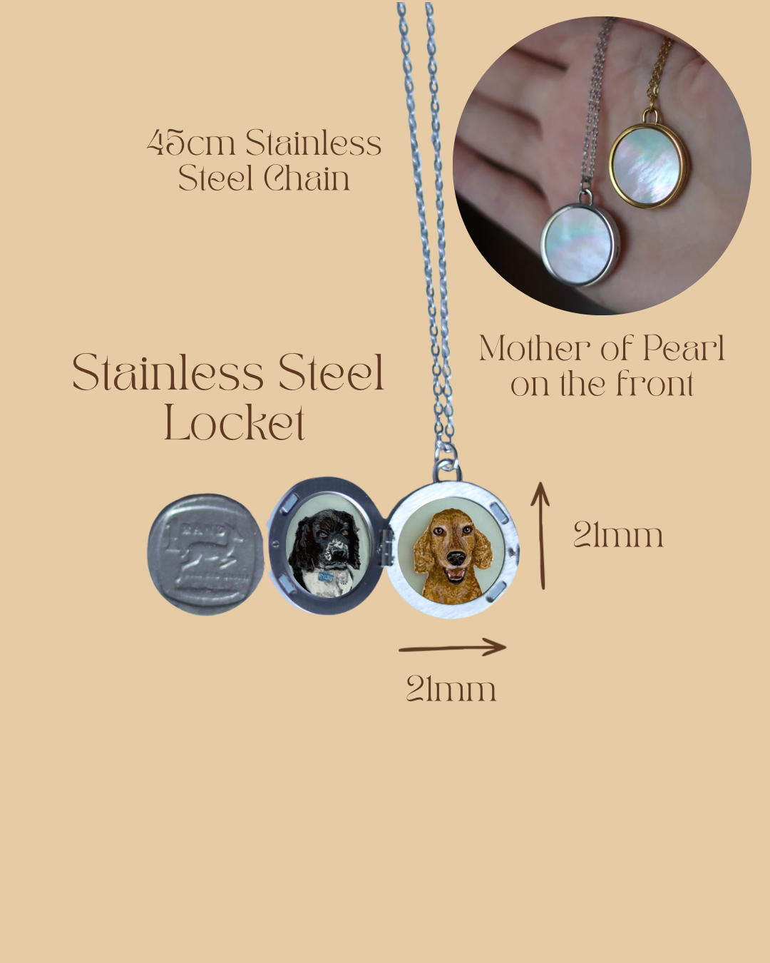 Hand-Painted Pet Portrait Necklaces