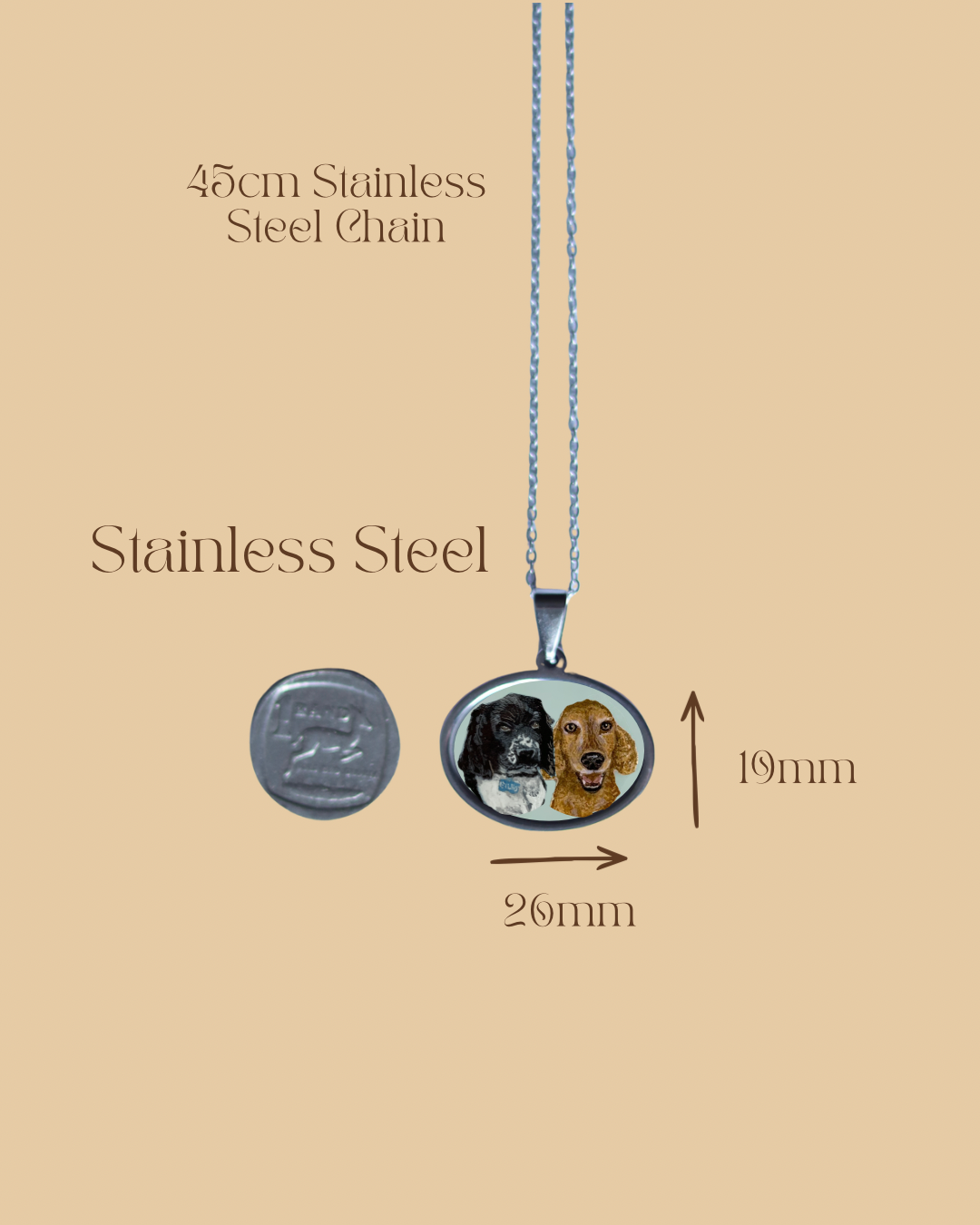 Hand-Painted Pet Portrait Necklaces