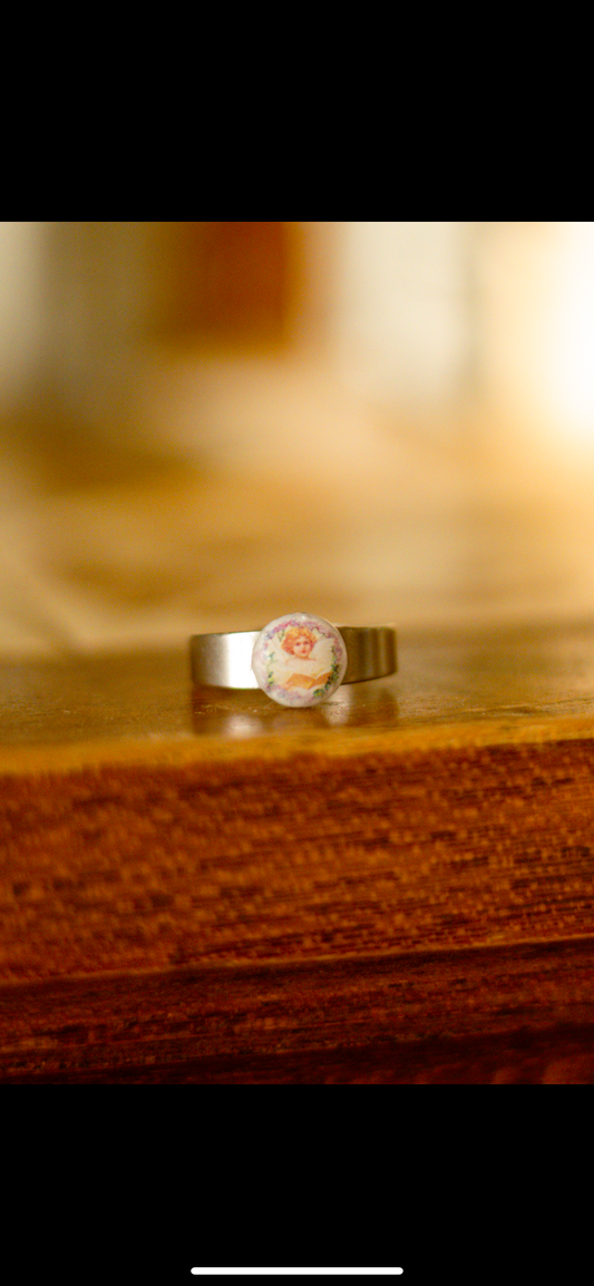 Floral Cherub Ring