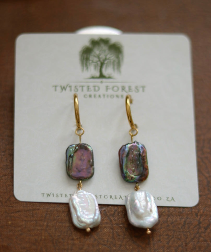 ‘Ellen’ Gold Freshwater Pearl Earrings