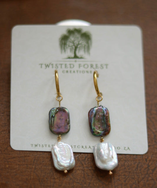 ‘Ellen’ Gold Freshwater Pearl Earrings