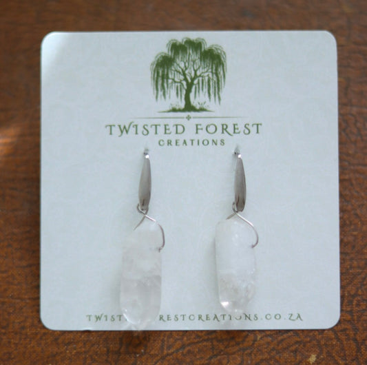 ‘Sylvia’ Clear Quartz Gemstone Earrings