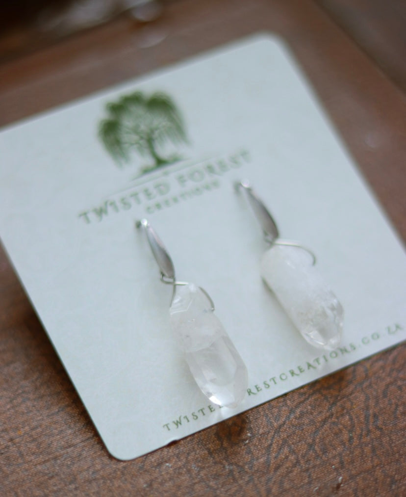 ‘Sylvia’ Clear Quartz Gemstone Earrings