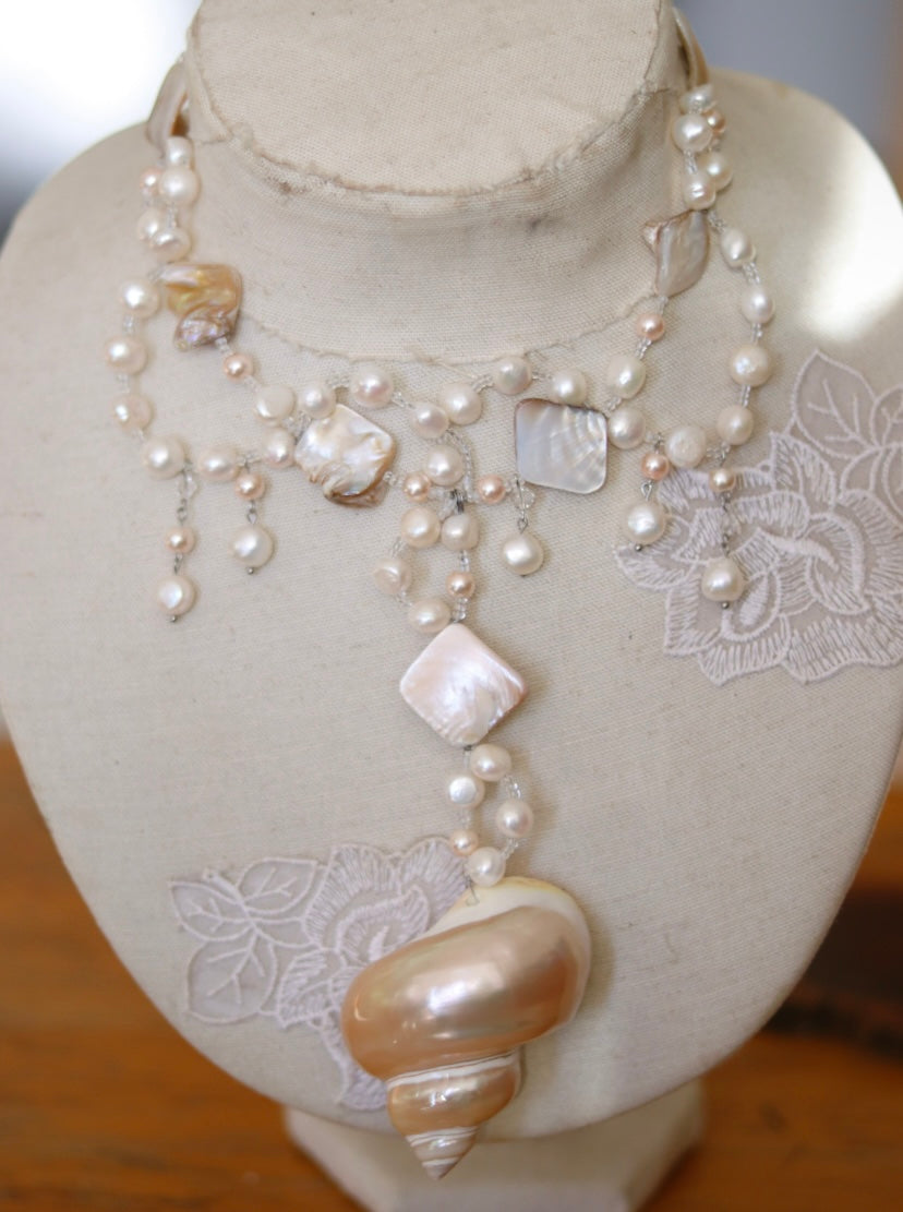 ‘Treasure of the Deep’ Freshwater Pearl & Seashell Necklace