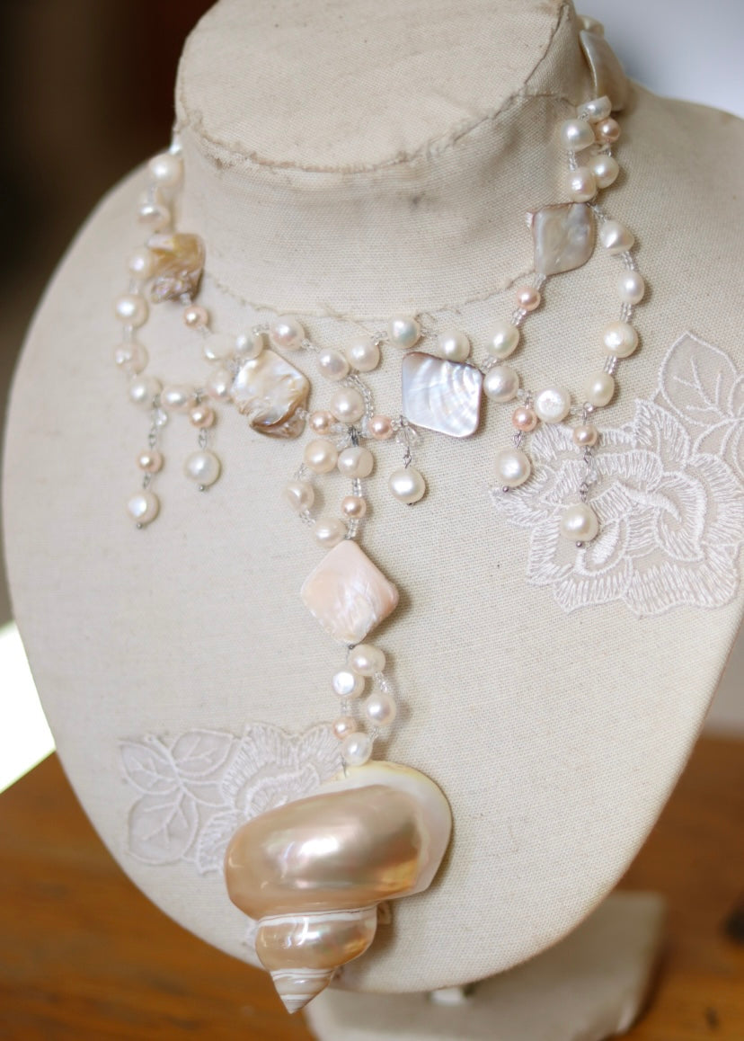 ‘Treasure of the Deep’ Freshwater Pearl & Seashell Necklace