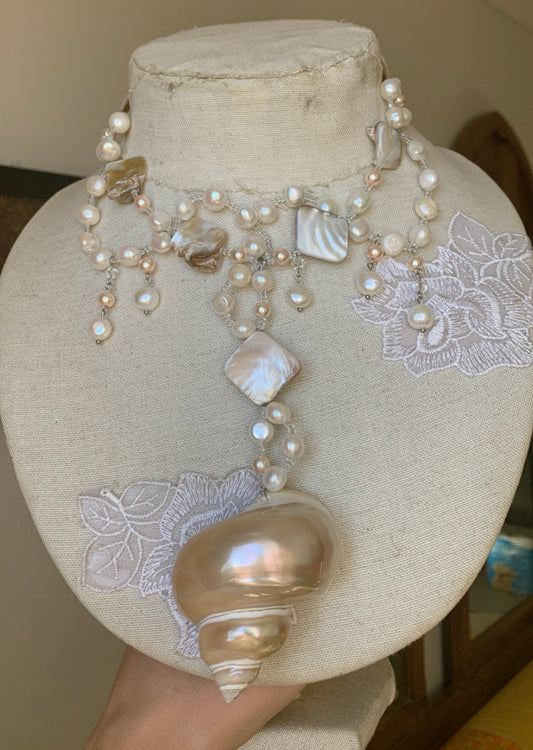 ‘Treasure of the Deep’ Freshwater Pearl & Seashell Necklace