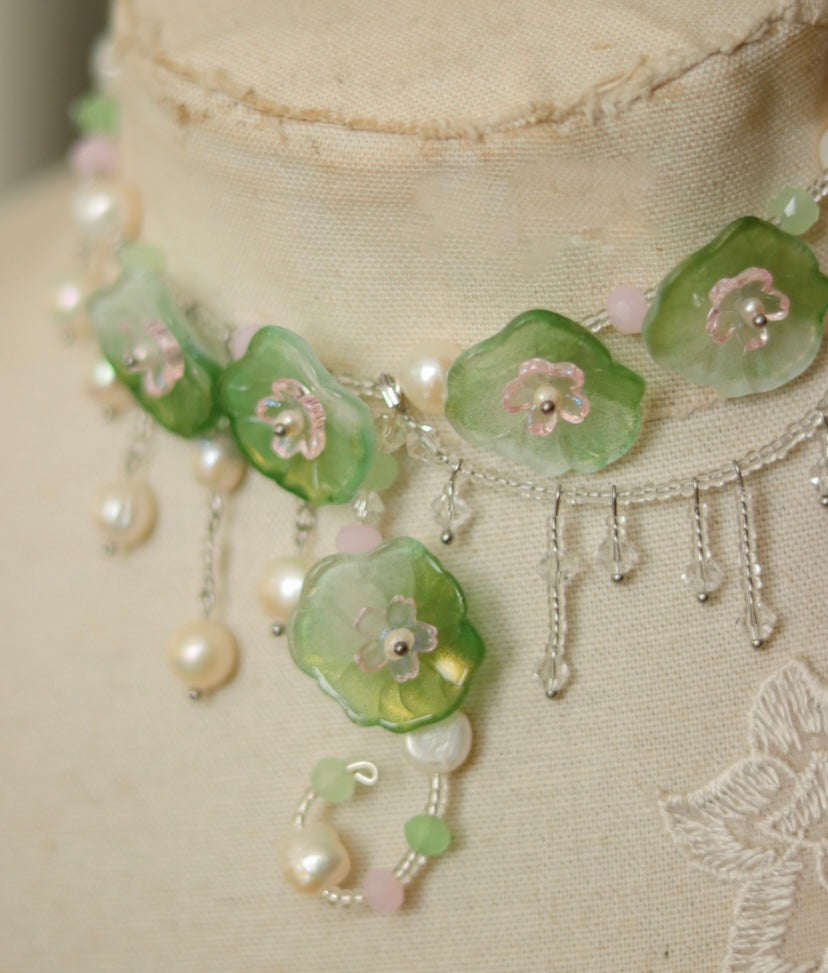 ‘Water Lily’ Freshwater Pearl Necklace